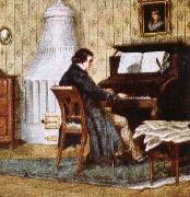 johannes brahms schumann composing at his piano oil on canvas